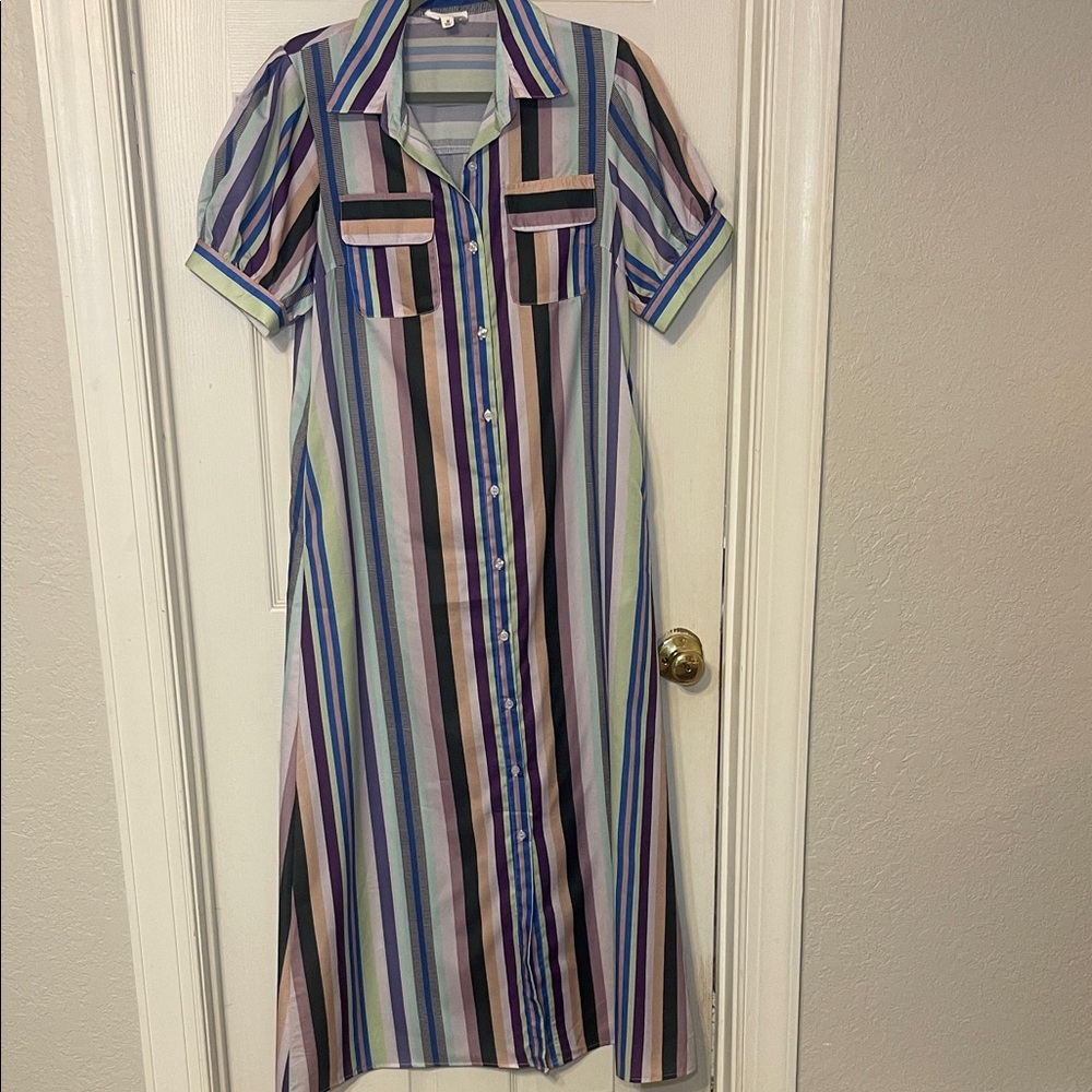 Striped Multicolor Maxi Dress